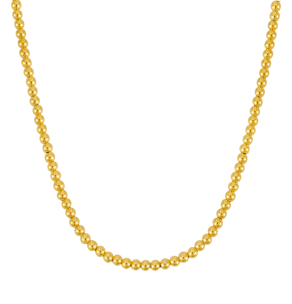 JewelStop 14K Yellow Gold Polished Finish 5mm Bead Chain with Lobster Clasp - 18"