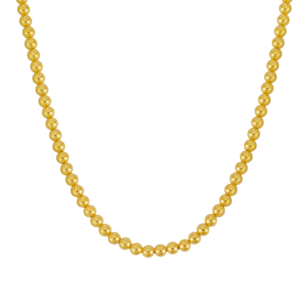 JewelStop 14K Yellow Gold Polished Finish 6mm Includes 1 -2" Extender Bead Chain with Lobster Clasp - 20"