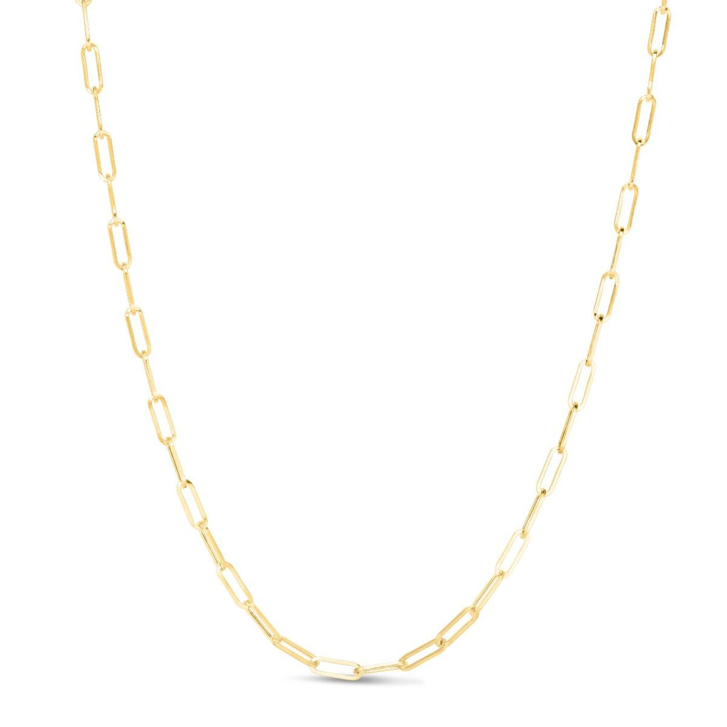 JewelStop 10K Yellow Gold Polished Finish 3.2mm Paperclip Chain with Lobster Clasp - 18"