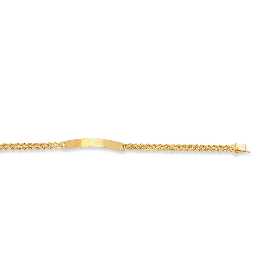 14K Yellow Gold Royal Rope ID Bracelet 7" - JewelStop1