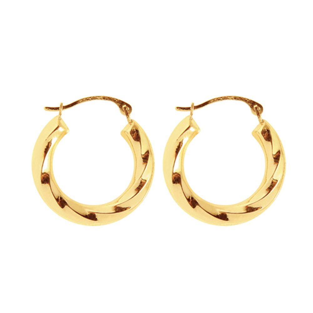 14k Yellow Gold 20mm X 17mm Round Hoop Earrings - JewelStop1