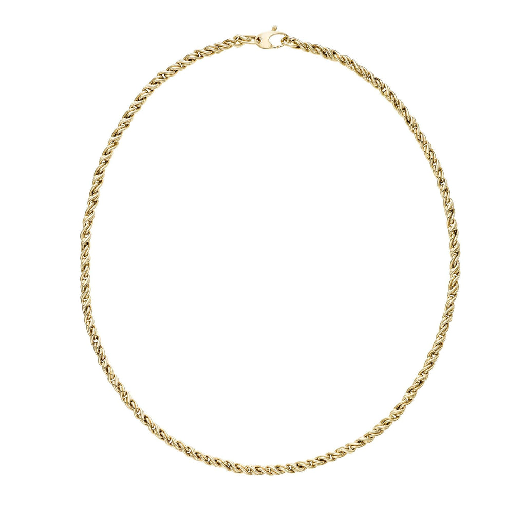 14K Yellow Gold Braded Necklace, Lobster Clasp - 17 - JewelStop1