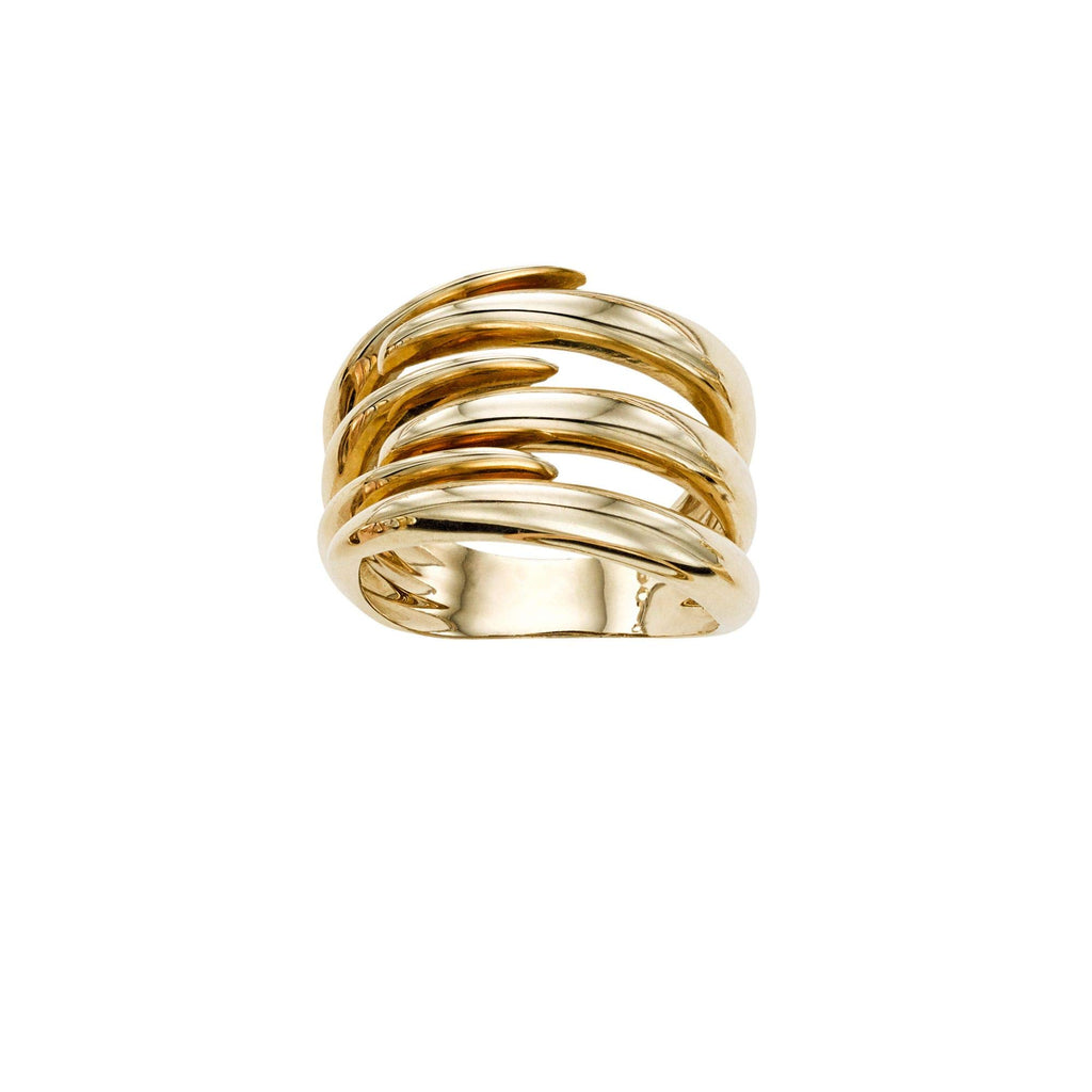 14K Yellow Gold Interlocking Ring, Size 7 - JewelStop1