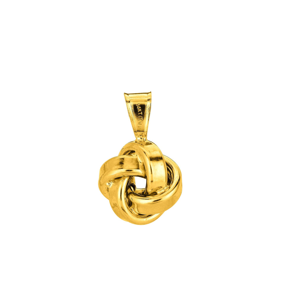14k Yellow Gold Love Knot Pendant Necklace - 18" - JewelStop1
