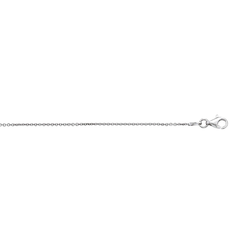 Sterling Silver Black Rhodium Plated 1.4mm Cable Chain Necklace 20" Lobster Claw - JewelStop1