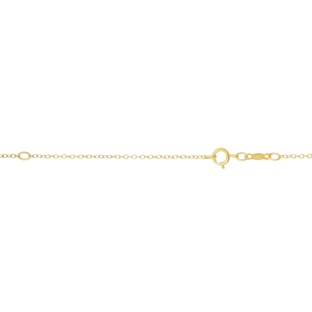14k Solid Yellow Gold 1.2mm Adjustable Cable Chain Necklace, Spring Ring - 18" - JewelStop1