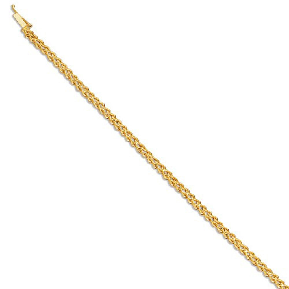 14k Yellow Gold 4mm Multi-line Rope Bracelet 7" - JewelStop1