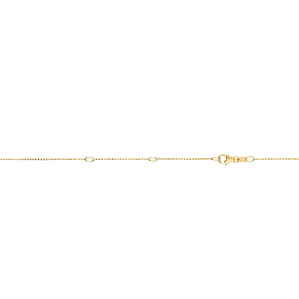 14k Yellow Gold 0.6mm Extendable Cable Chain Necklace, Lobster Claw 16-18" - JewelStop1