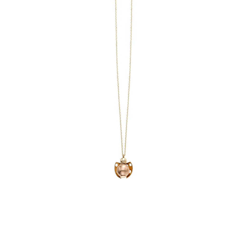 14K Yellow Gold Ball Design Necklace, Lobster Clasp - JewelStop1