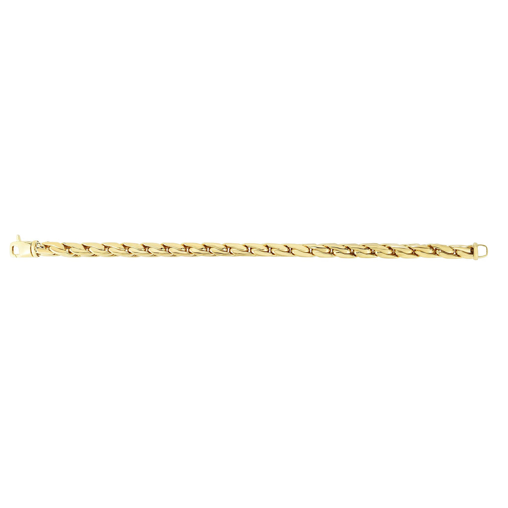 14k Yellow Gold 5.5mm Polished Square Bracelet with Lobster Clasp 8.5 Inches - JewelStop1