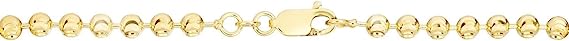 JewelStop 14K Yellow Gold 1.3mm Polished Bar Station Saturn Chain with Lobster Clasp - 16,18,20