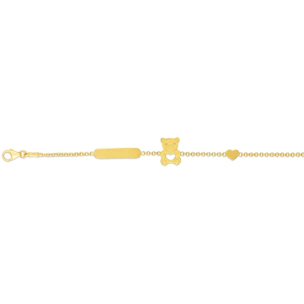 14K Yellow Gold Panda Bear Animal Bracelet - JewelStop1
