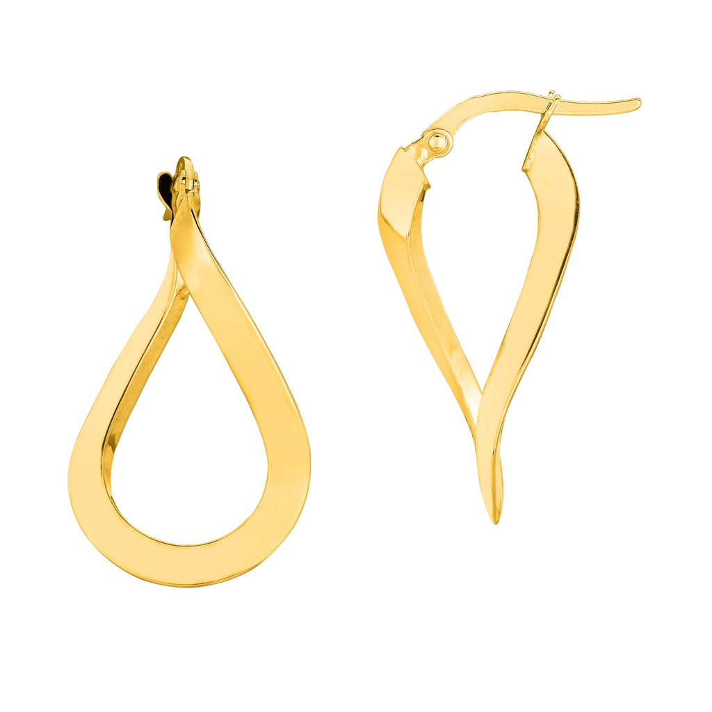 10K White Gold Polished Twisted Shape Fancy Earrings - JewelStop1