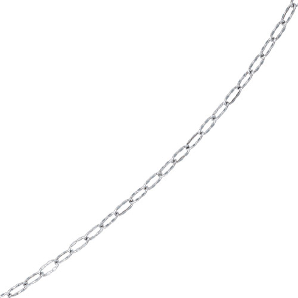 thumbnail image 2 of Hammered Oval Link Anklet In Real 14K White Gold – Lobster Closure, All Sizes Available, Free Shipping 2 of 3
