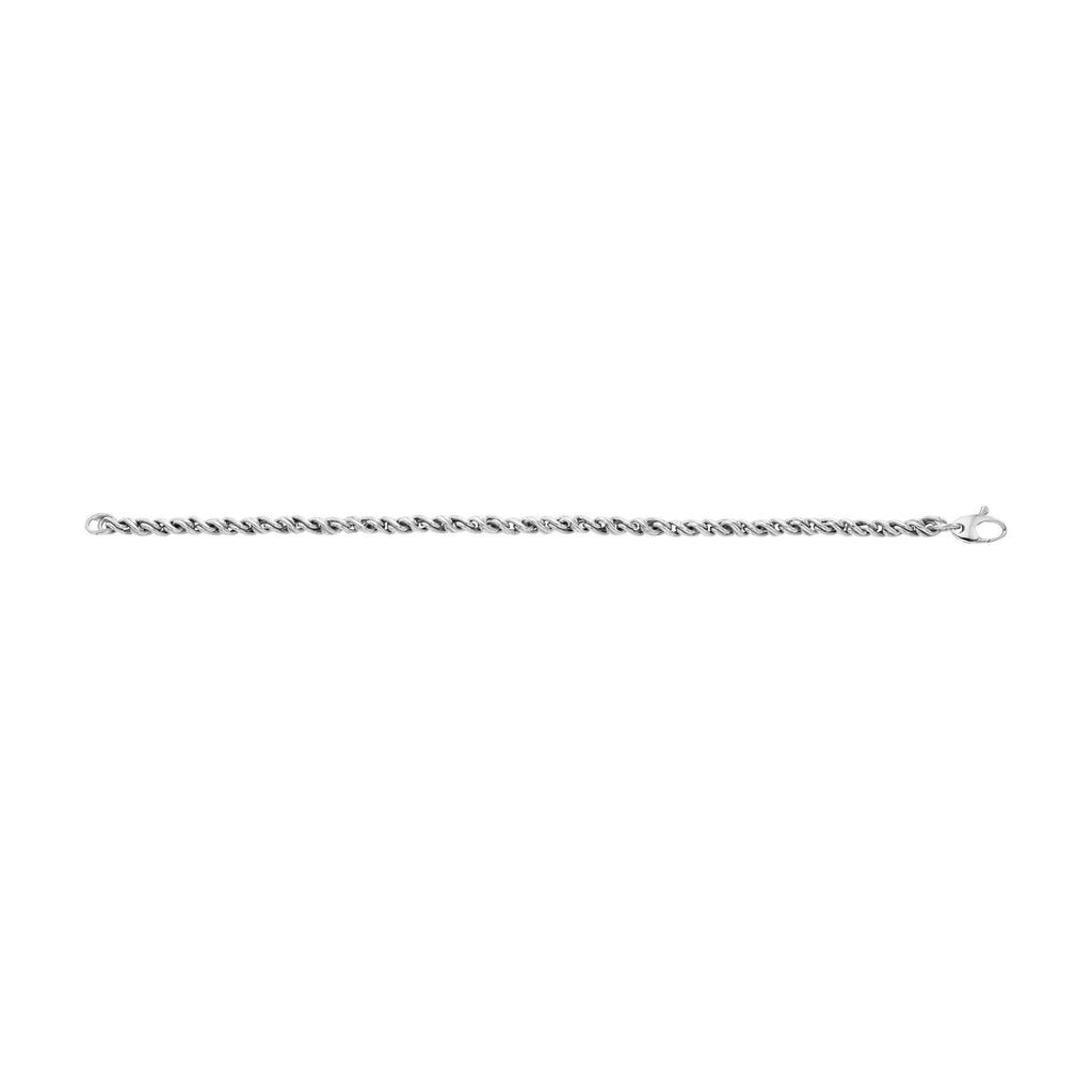 14K White Gold Fancy Bracelet, Lobster Clasp - 7.5" - JewelStop1