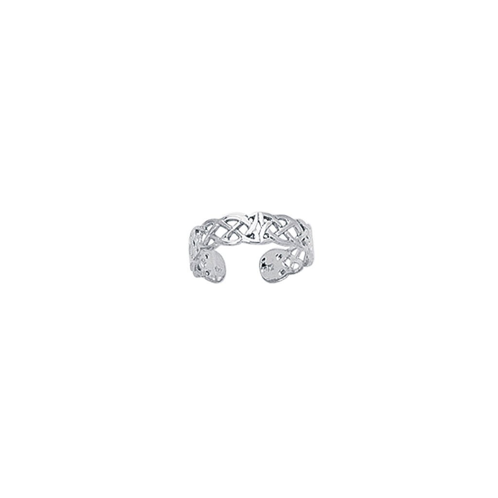 14k White Gold Designer Toe Ring - JewelStop1