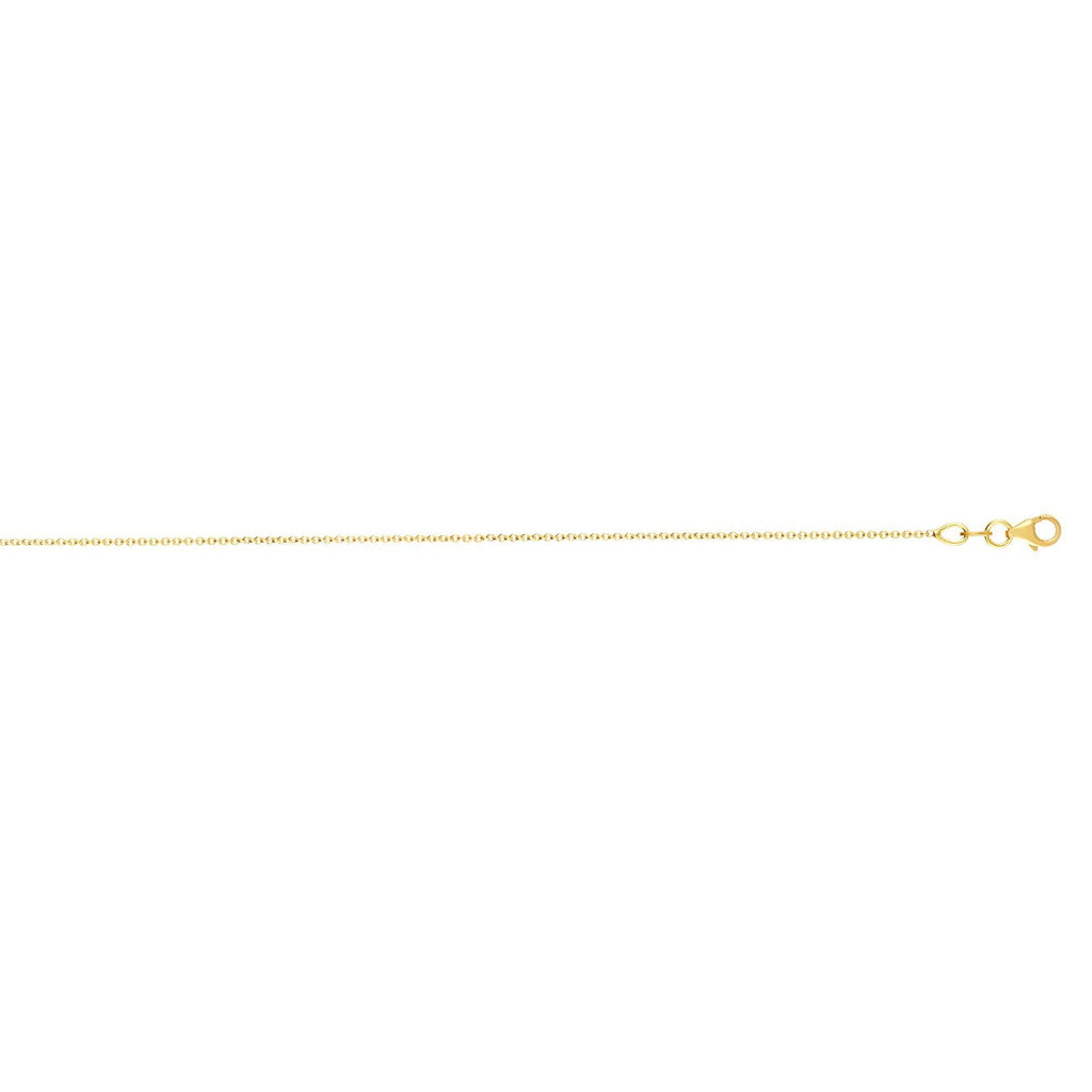 18K Yellow Gold 1 mm Round Cable Chain Necklace Extendible 16"-18" - JewelStop1