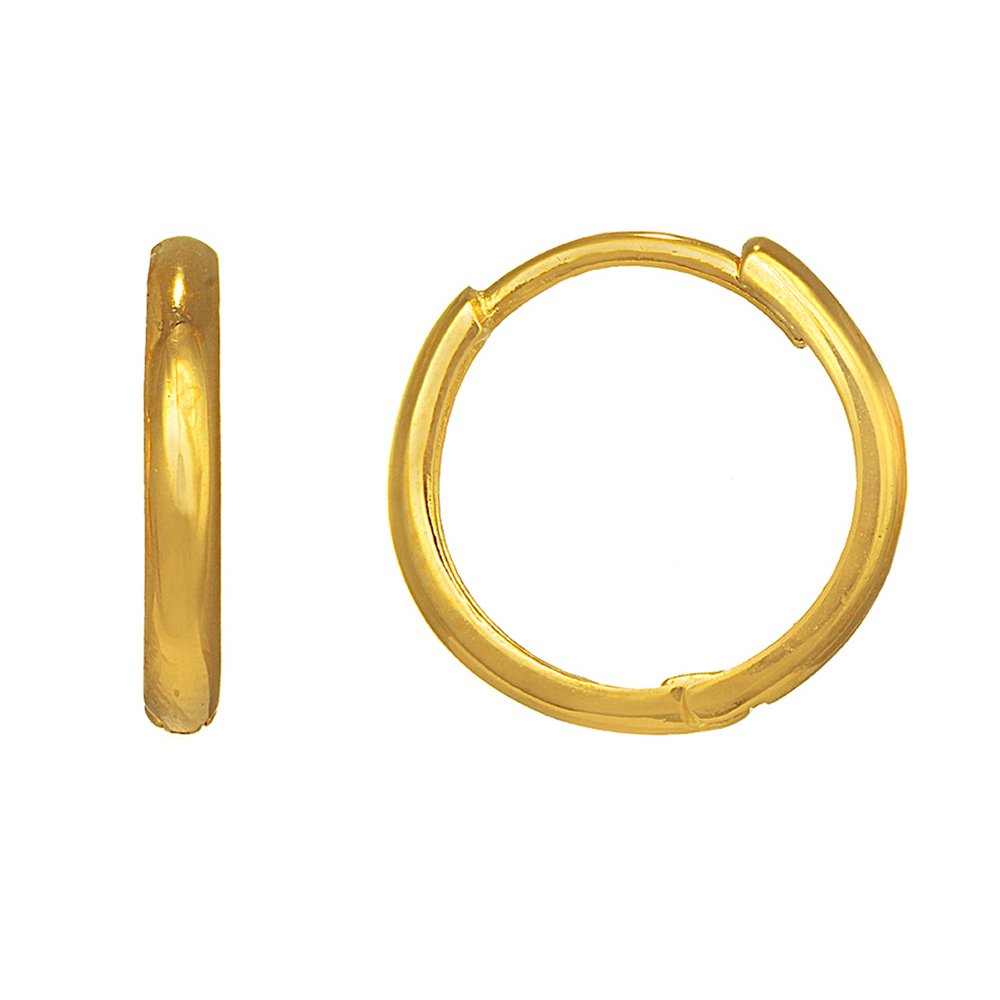 14k Yellow or White Gold 2x13mm Huggie Hoop Earring - JewelStop1