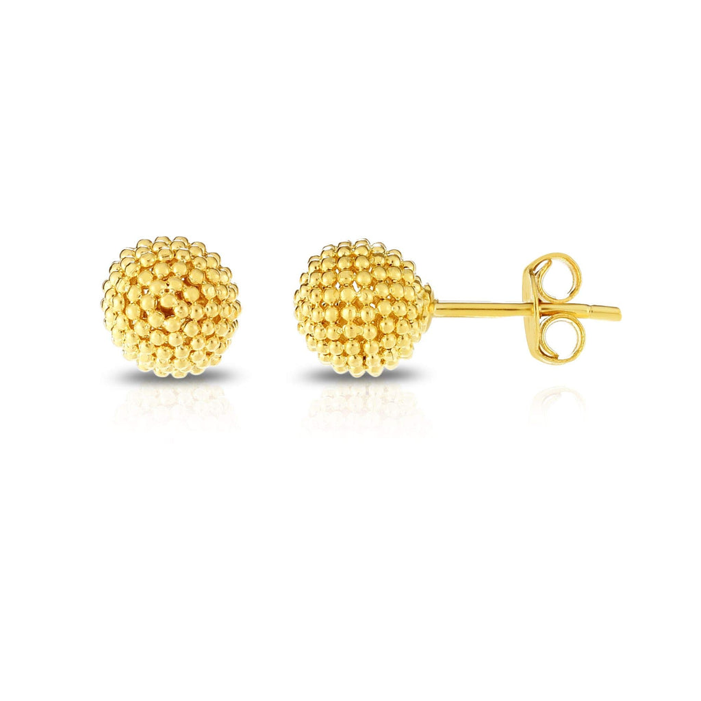 14K Yellow Gold Finish Polished Earrings, Push Back Clasp - JewelStop1