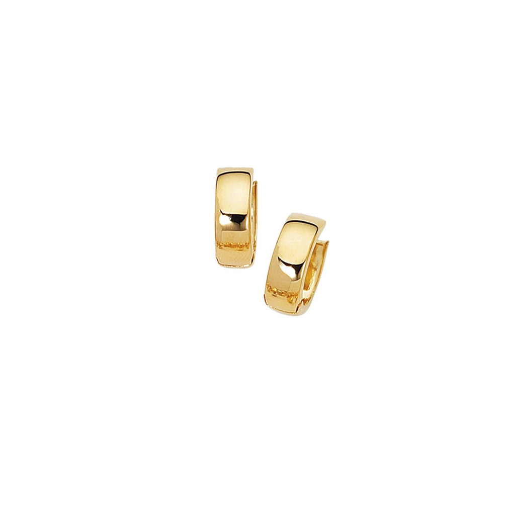 14k Yellow Gold 15X 6mm Huggie Hoop Earrings - JewelStop1