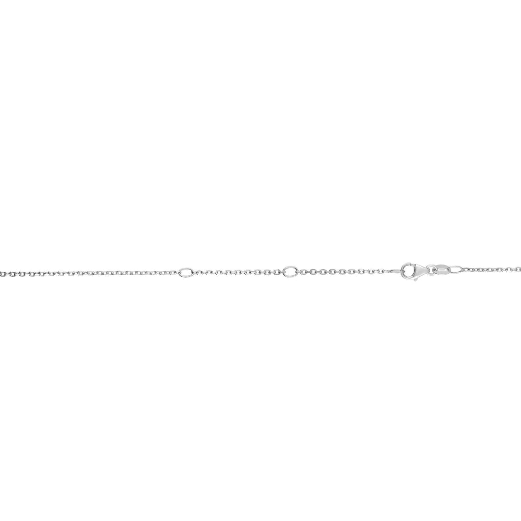 14k White Gold 1.2mm Extendable Cable Chain Necklace, Lobster Claw 16-18" - JewelStop1
