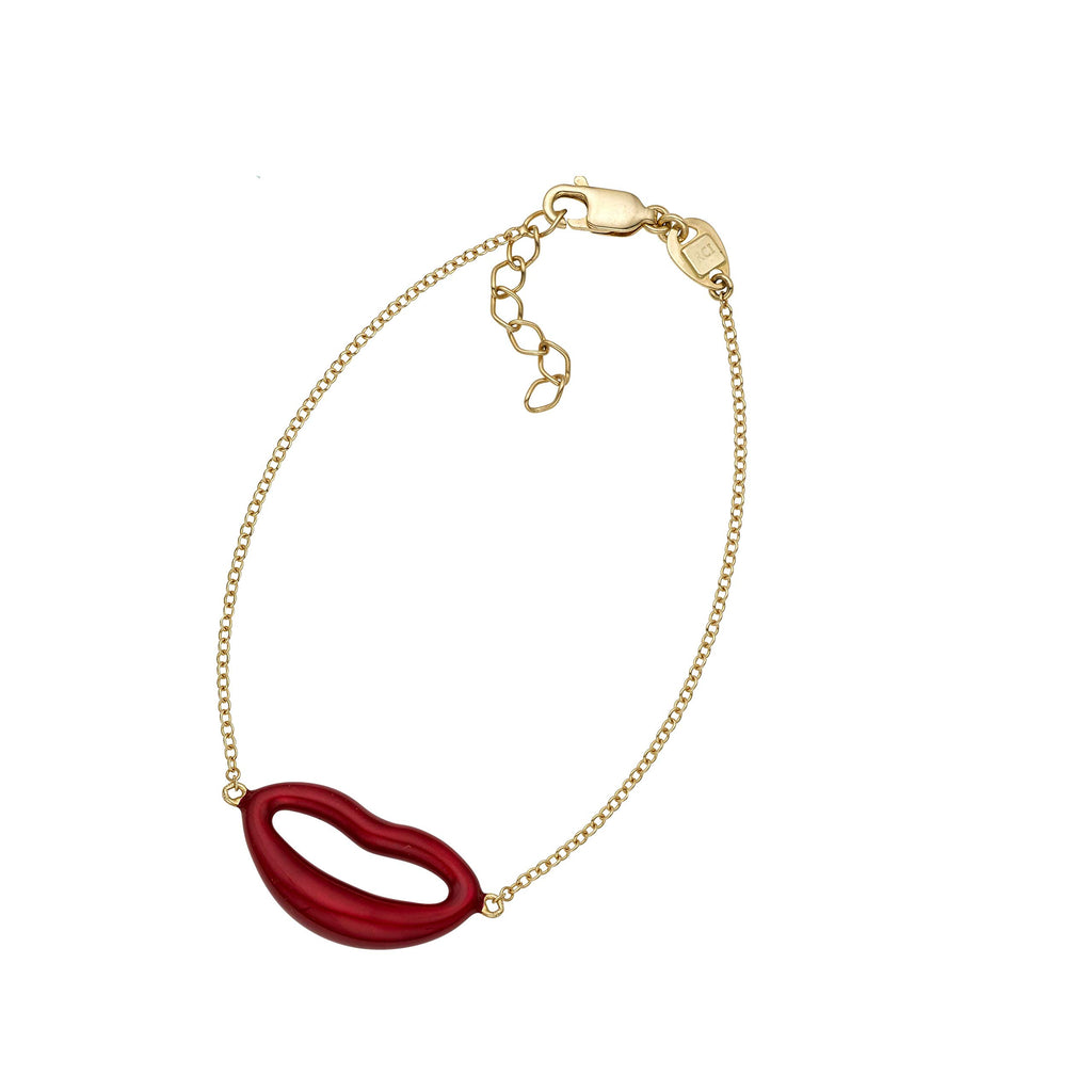 14k Yellow Gold 12.5mm Polished Extendable Lips Bracelet with Lobster Clasp 7" - JewelStop1