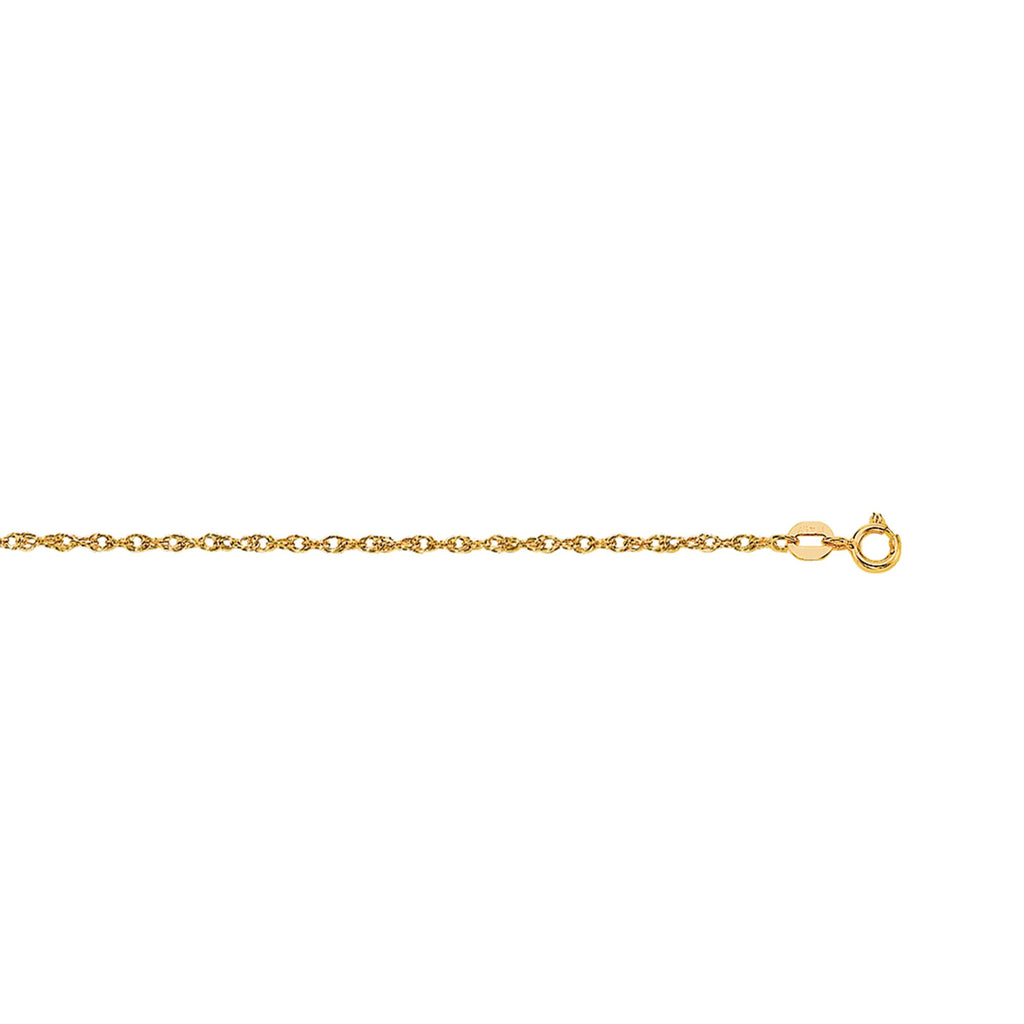 14k Solid Yellow Gold 1.1 mm Milano Rope Chain Necklace 16" - JewelStop1