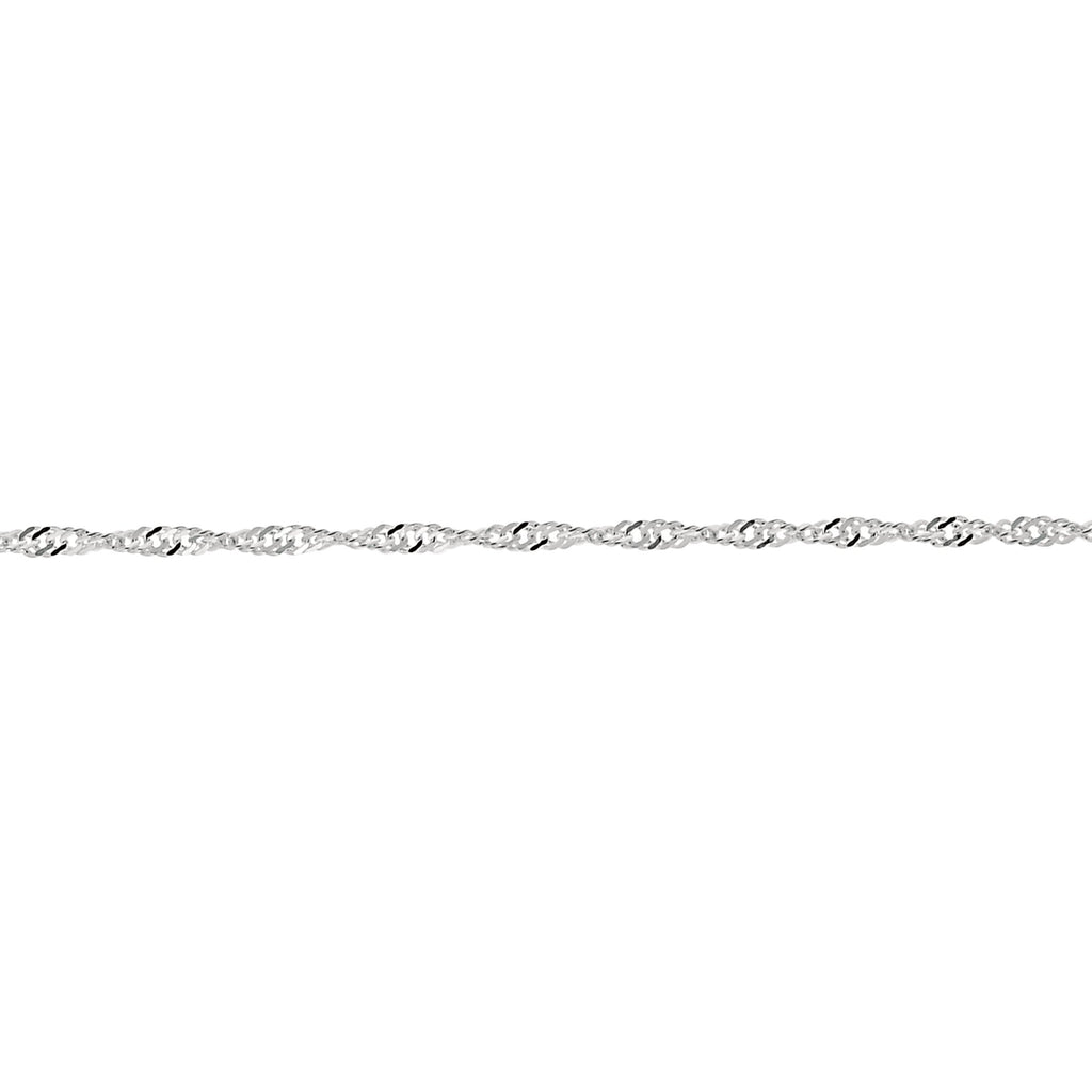 925 Sterling Silver Rhodium Plated 2.8mmSingapore Chain Necklace 18" - JewelStop1