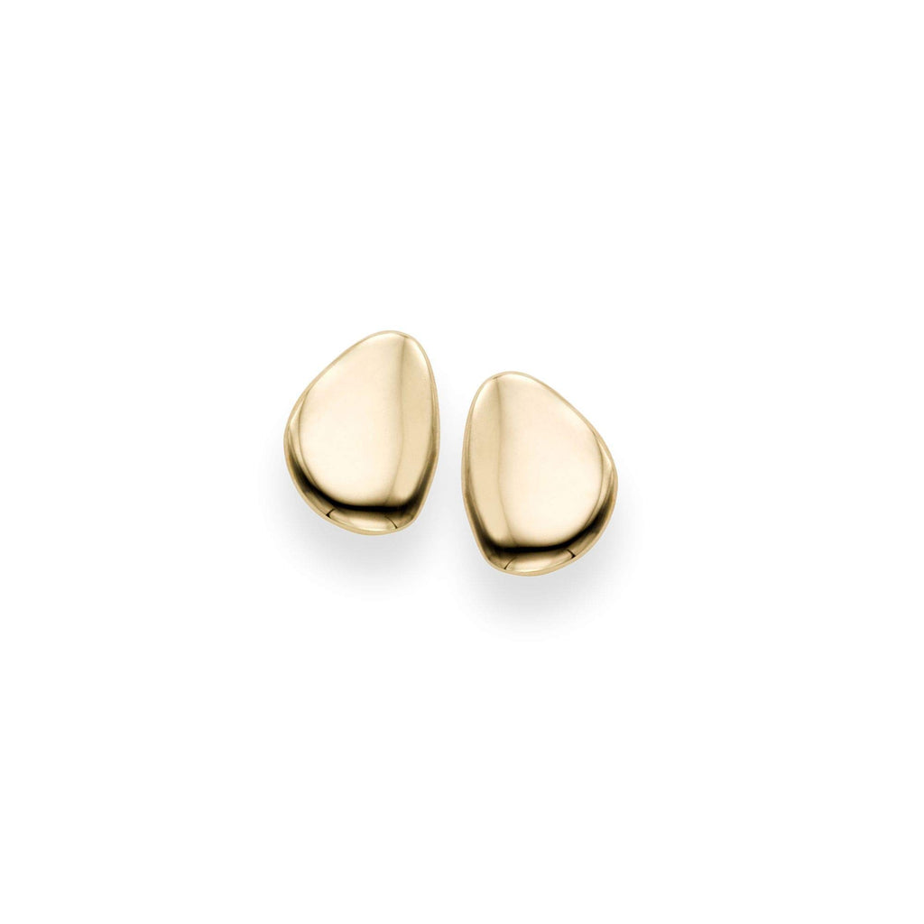 14K Yellow Gold 8.5x11mm Shiny Fancy Post Free Shape Earrings, Push Back Clasp - JewelStop1