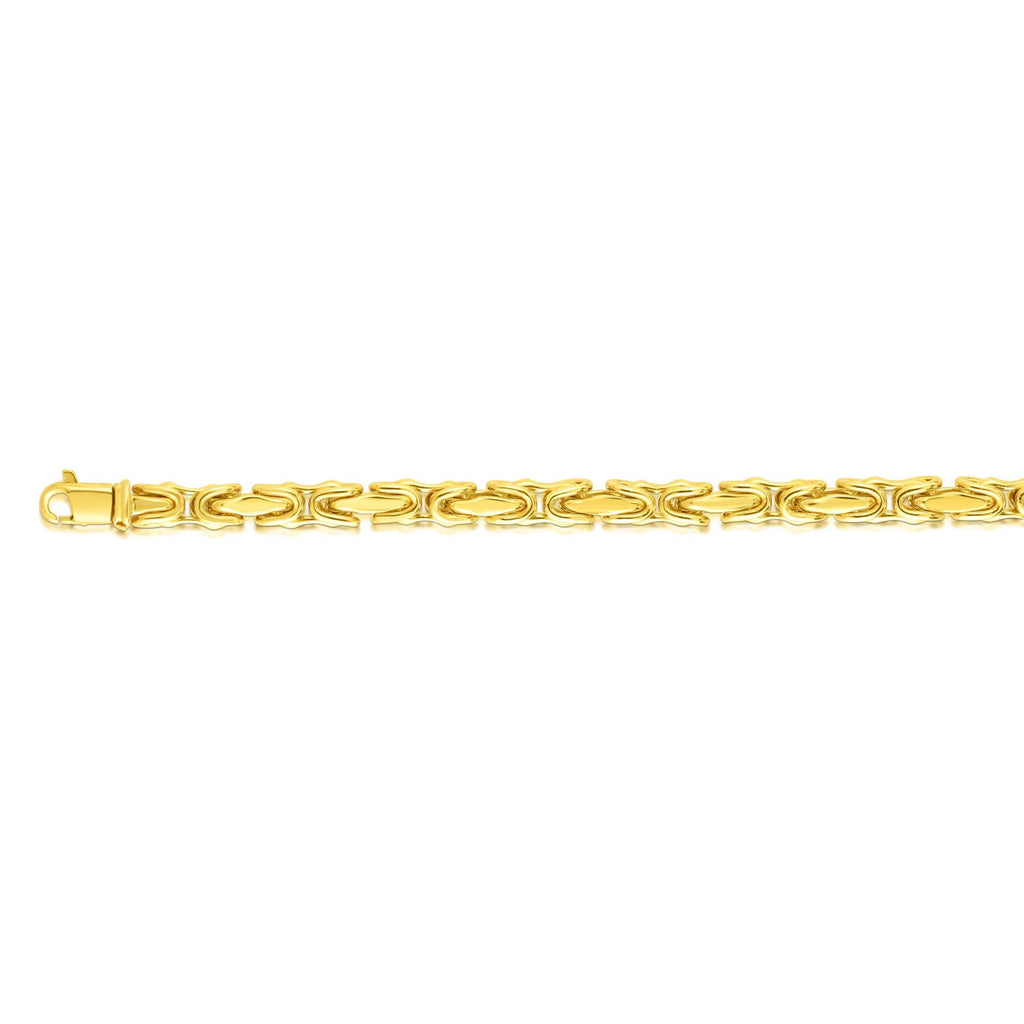 14k Yellow Gold 4.5mm  Shiny Fancy Link Length Necklace, Lobster Clasp 24 Inches - JewelStop1