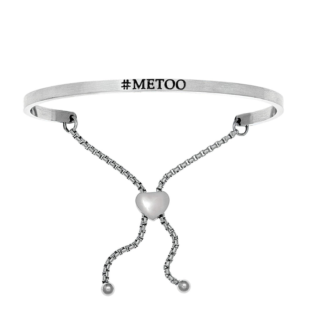 Stainless Steel Two Tone Finish "#METOO" Diamond Accent Adjustable Bracelet - JewelStop1