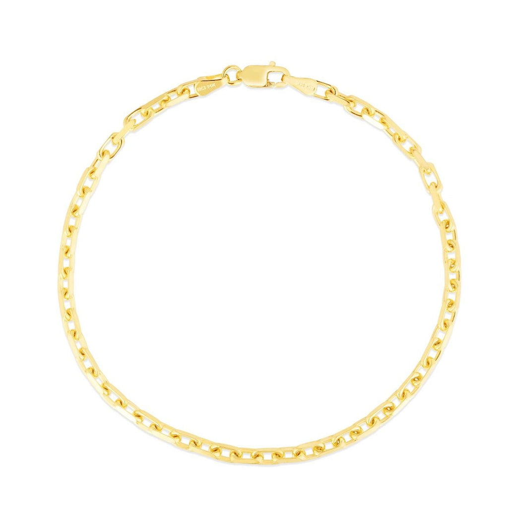 14K Yellow Gold 7mm Bismark Chain  Pear Shaped Lobster Clasp(7.25"-18"-20"-22"-24")