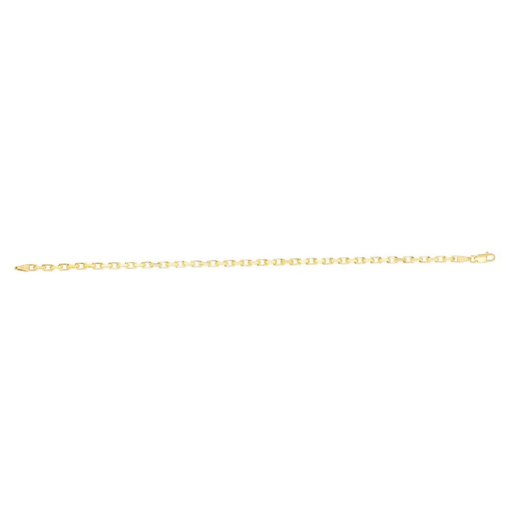 14K Yellow Gold 7mm Bismark Chain  Pear Shaped Lobster Clasp(7.25"-18"-20"-22"-24")