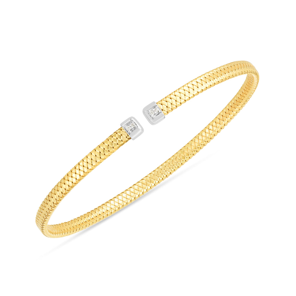 JewelStop 14K Yellow Gold Trilogy .30ct Diamond Clover Bracelet with P –  JewelStop1