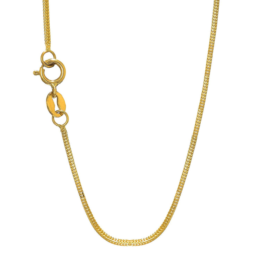 14k Solid Gold Yellow Or White 0.8 mm Foxtail Chain Necklace 16" 18" 20" Spring Ring Clasp - JewelStop1