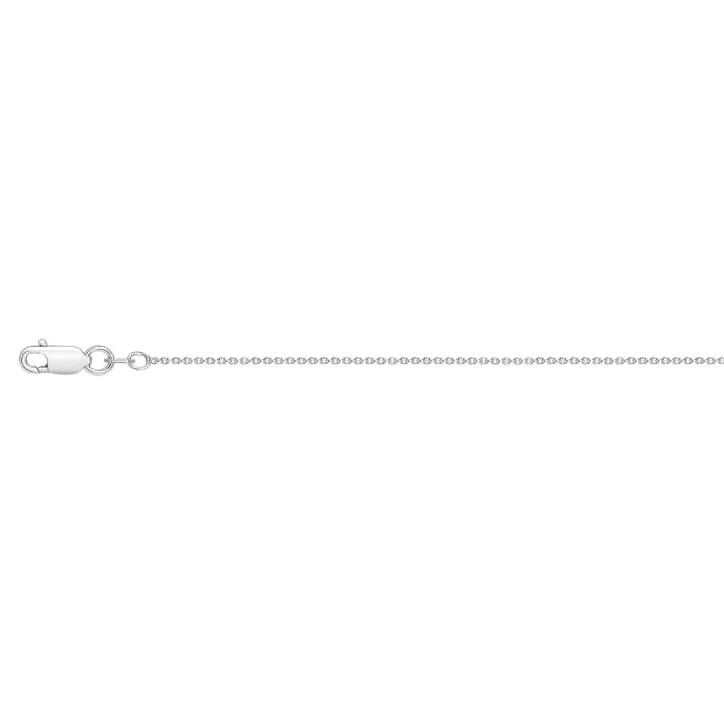 Sterling Silver Rhodium Finish 1.5mm Cable Chain Necklace, Lobster Claw - JewelStop1