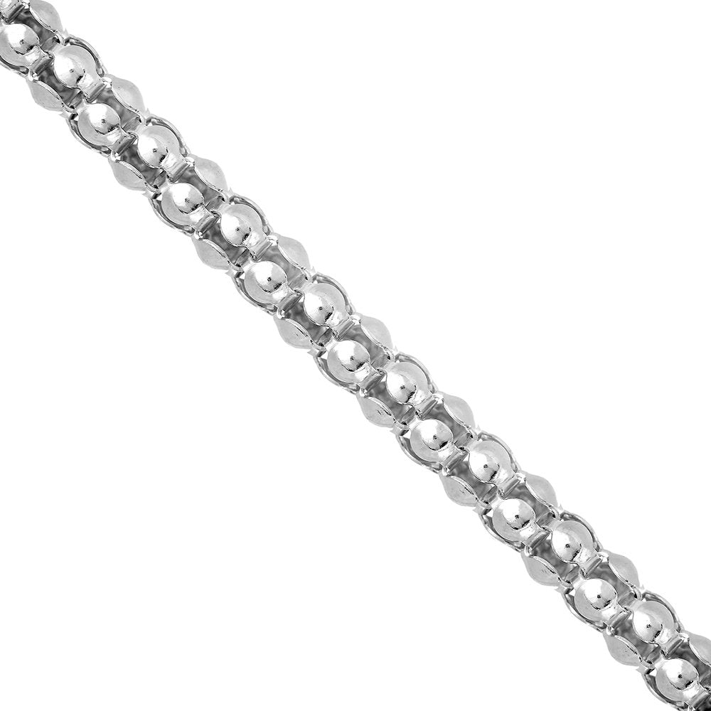 925 Sterling Silver Rhodium Plated 2.5mmFancy Popcorn Chain Necklace 18" - JewelStop1