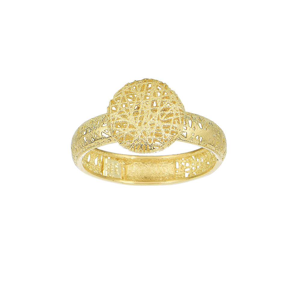 14K Yellow Gold 4mm Textured Ring, Size 7 - JewelStop1