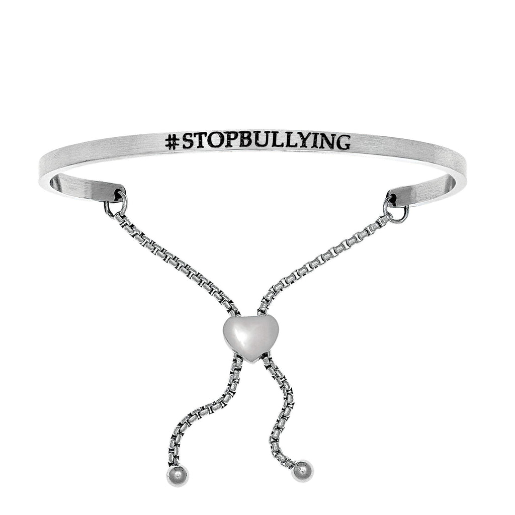 Stainless Steel Two Tone Finish "#STOPBULLYING" Diamond Accent Bracelet - JewelStop1