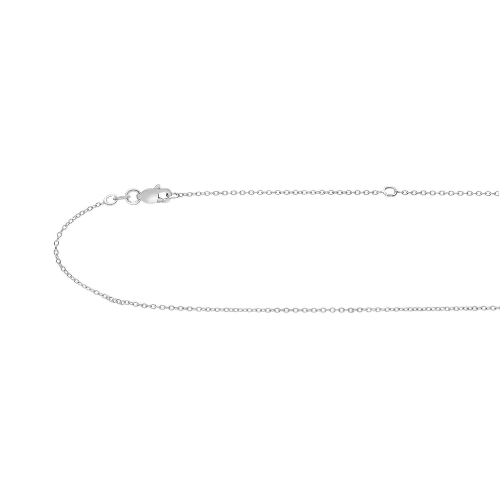 .925 Sterling Silver With Rhodium Finish 1.1mm Extendable Cable Chain 16-18" - JewelStop1