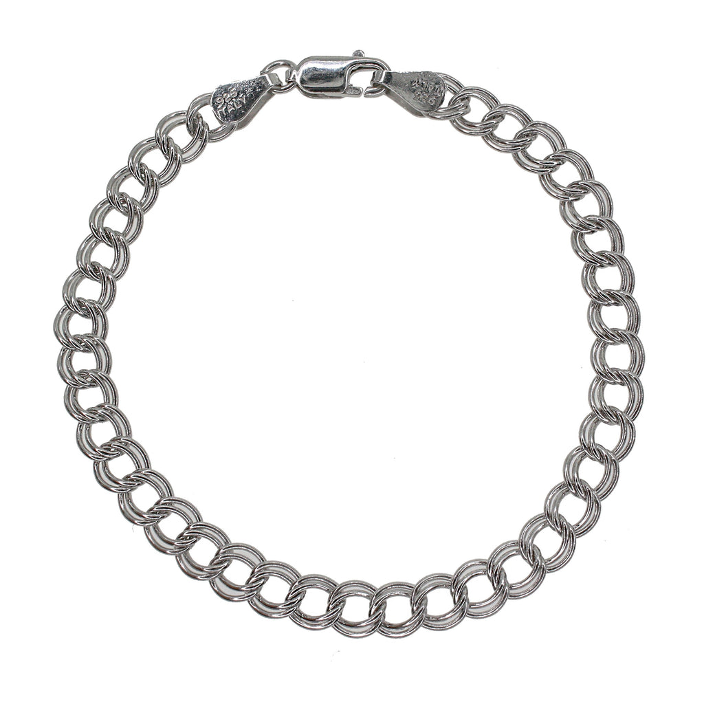 Sterling Silver 5.3mm Charm Bracelet - 7.25" - JewelStop1