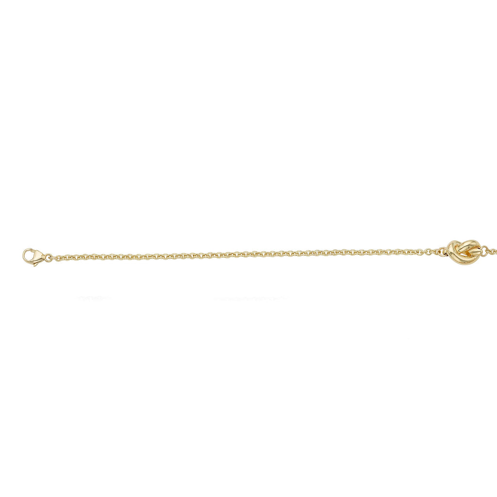 14k Yellow Gold 7.5mm Polished Knot Bracelet with Lobster Clasp 7" - JewelStop1