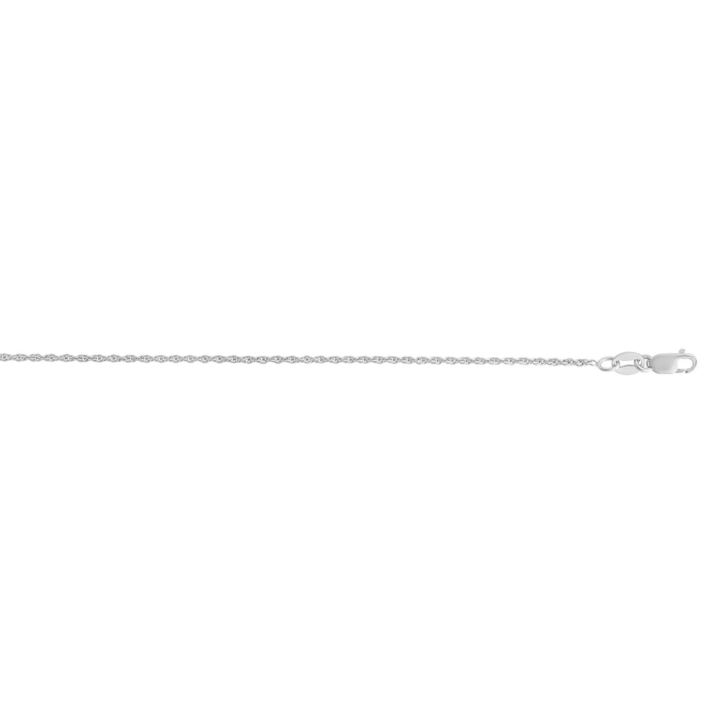 Sterling Silver Rhodium Finish 1.7mm Polished Carded Rope Chain, Lobster Clasp - JewelStop1