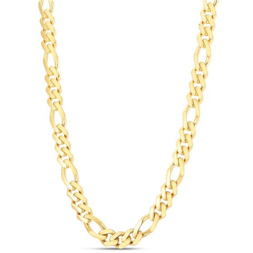 JewelStop 14k Yellow Gold 11.5mm Finish High Polished Monaco Figaro Chain Chain Necklace with Box with Both Side Push Clasp
