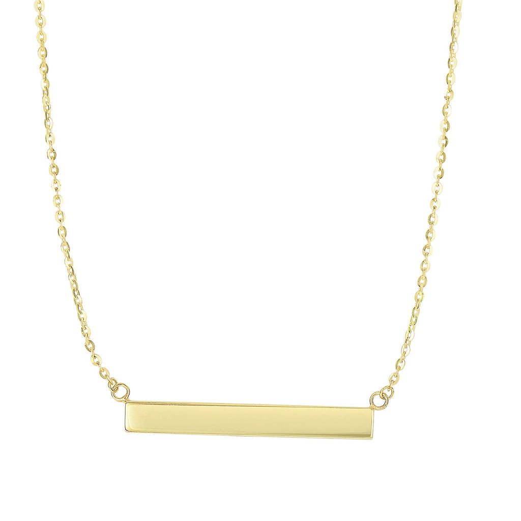 14k Yellow Gold Shiny 4-Station Sideways, 1Hanging 1.7x19.8mm Necklace - 18" - JewelStop1