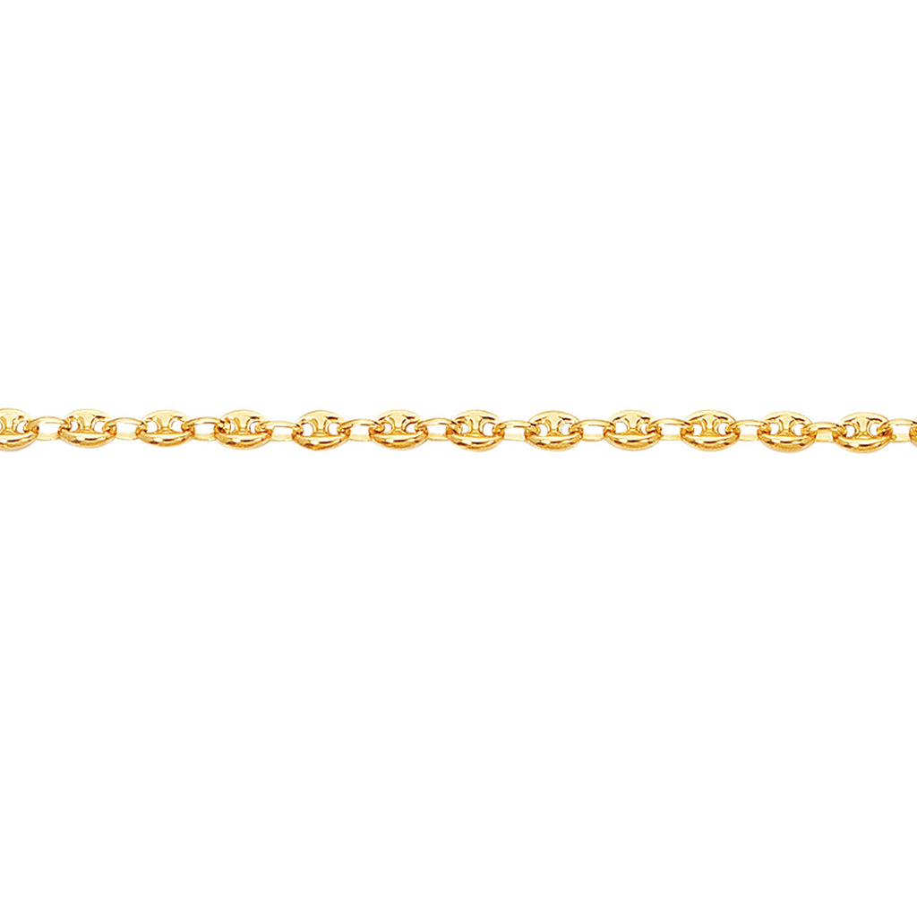 14k Yellow Gold 2.9mm Puffed Link Bracelet 6" Lobster Claw - JewelStop1