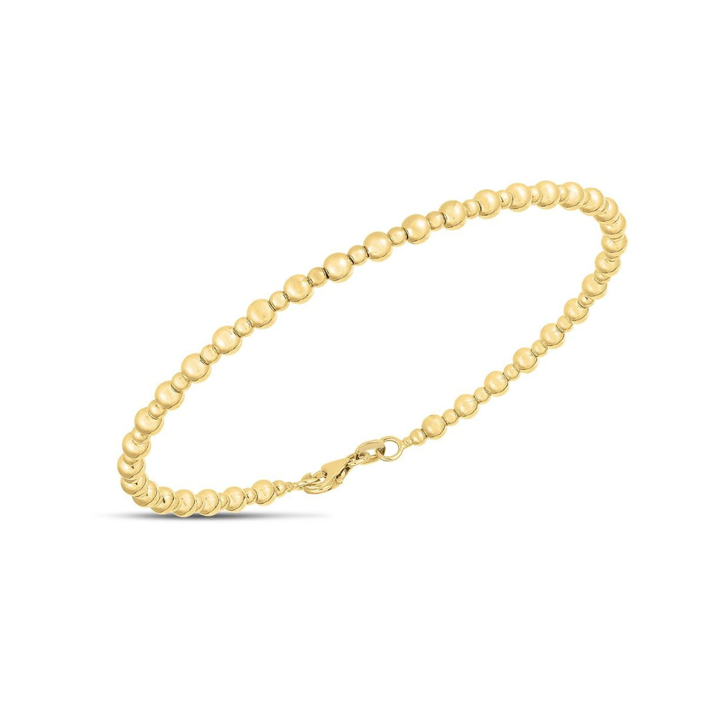 JewelStop 14K Solid Yellow Gold 4.5mm Figaro Chain Bracelet, Lobster Claw - 7 8