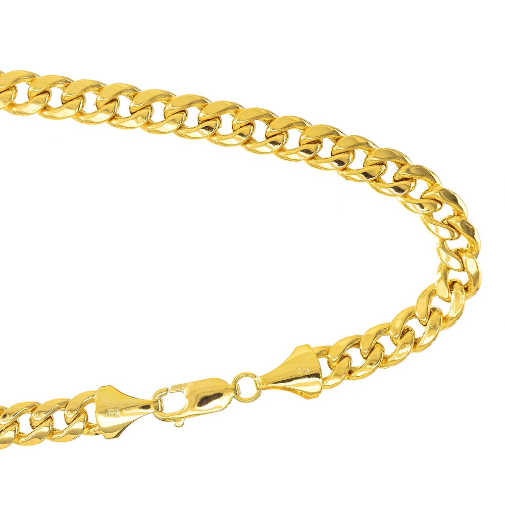 10K Semi-Solid Yellow gold 9.3mm Lite Miami Cuban Curb 9" Mens Chain Bracelet - JewelStop1