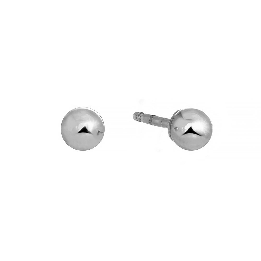 14K White Gold Ball Stud Earrings - 2mm 3mm 4mm 5mm 6mm 7mm 8mm 10mm - JewelStop1