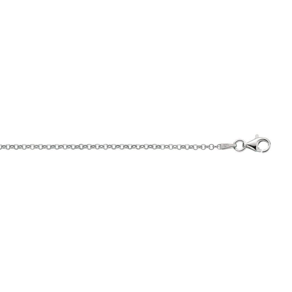 925 Sterling Silver Rhodium Plated 1.8mm Rolo Chain Necklace 24" - JewelStop1